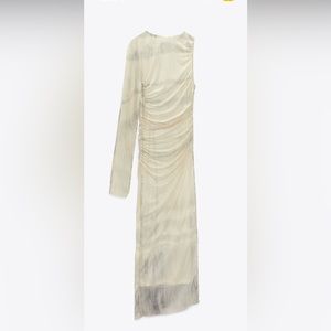 NWT Zara Asymmetrical Printed Tulle Dress